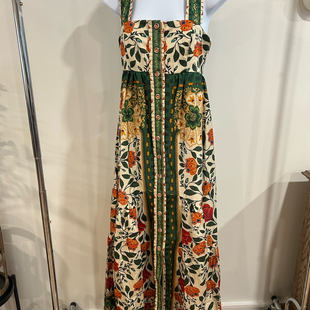 FARM Rio Floral Maxi Dress in Green and Orange